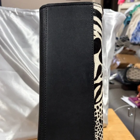 Michael Kors Black and White Patterned Calf Hair Small Satchel. - Picture 6 of 12